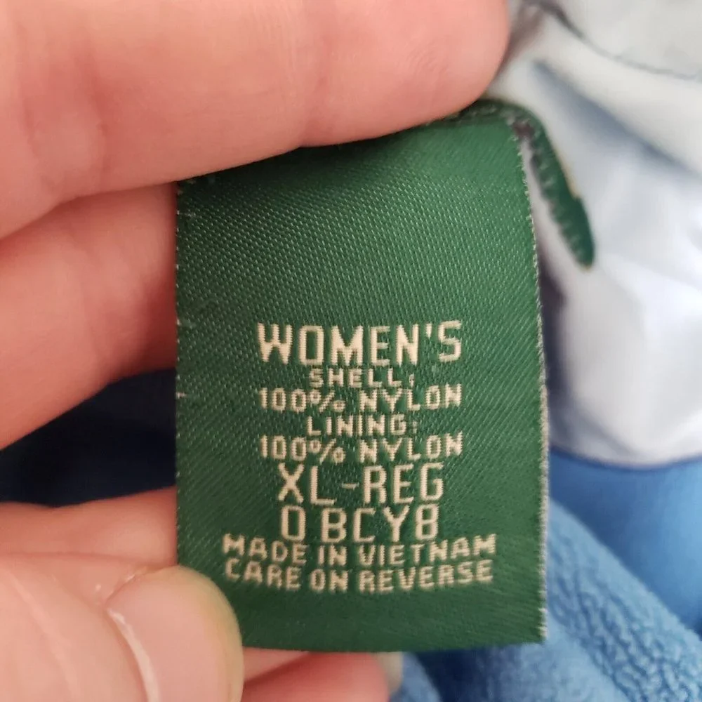 Ll Bean Womens Trail Model Waterproof 3 In 1 Jacket Size XL Blue Hooded Pockets - Picture 6 of 16